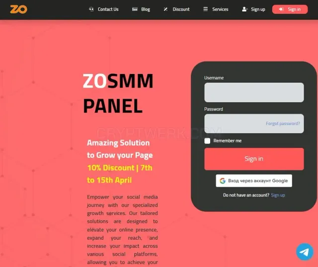 ZoSMM Panel website