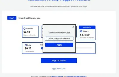 AriaVPN Promo Code 2-Year Plan