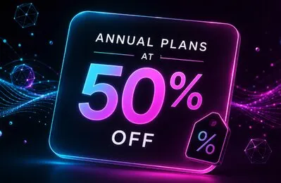 Annual plans at 50% off.
