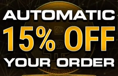 15% 0ff when paying with crypto
