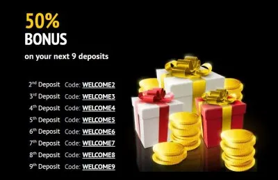 Bonus on next 9 deposits