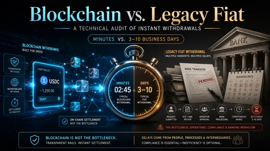 Blockchain vs. Legacy Fiat: A Technical Audit of Instant Withdrawals