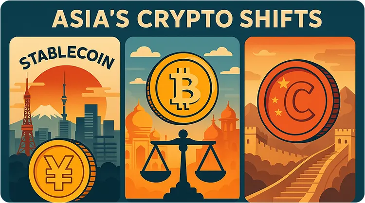 Asia’s Crypto Shifts: Japan’s Yen Stablecoin, India’s Legal Milestone & China’s Warning