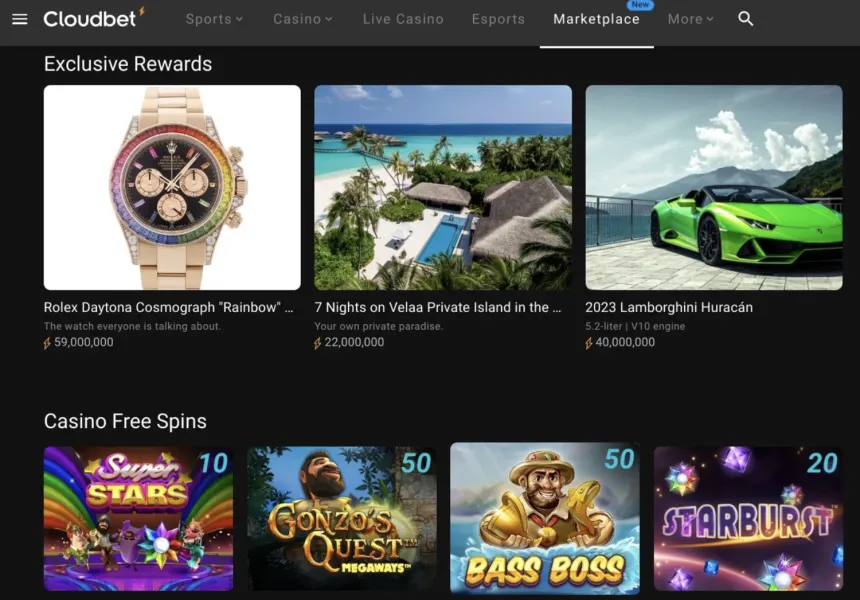 Cloudbet crypto casino offers exciting new Marketplace loyalty system