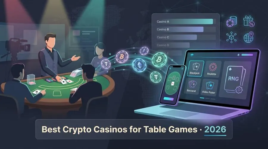 8 Contenders for Best Crypto Casino for Table Games in 2026 (Live & RNG)