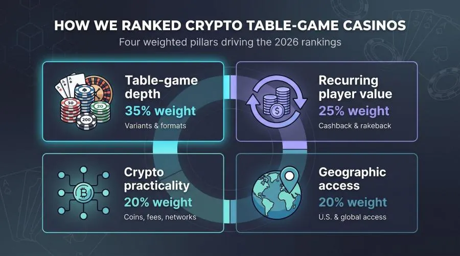 8 Contenders for Best Crypto Casino for Table Games in 2026 (Live & RNG)