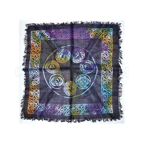 18"X18" 7 CHAKRA ALTAR CLOTH #ALTARMAGICK #MAGICK #ALTARTOOLS #ALTARCLOTH #ALTARTOOLS #RITUALS