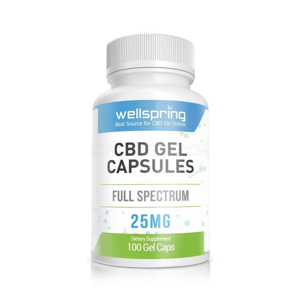 25mg Full Spectrum CBD Gel Caps - 100 count