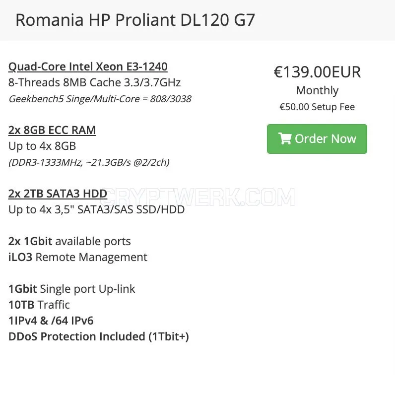 Romania HP Proliant DL120 G7