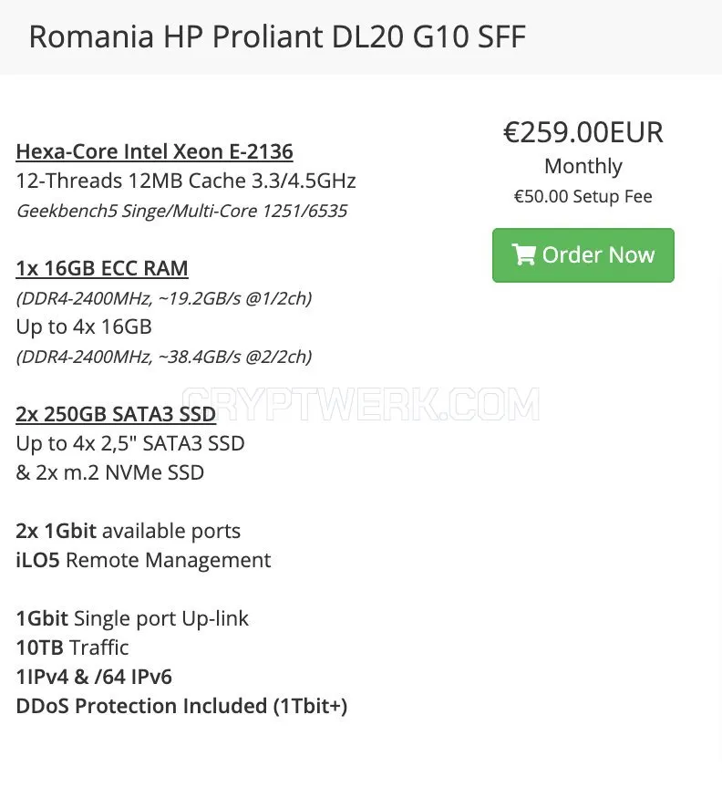 Romania HP Proliant DL20 G10 SFF